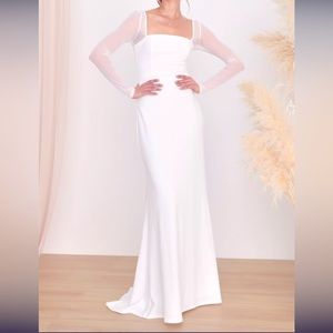 Lulu’s mesh long sleeve maxi dress